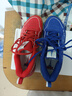 李寧羽毛球鞋刀鋒MAX城勢版新款鴛鴦色男女款?科技減震透氣運動(dòng)鞋 夢(mèng)幻藍/赤焰紅-2AYAU005 39 (240mm) 曬單實(shí)拍圖