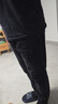 小魔魚羊毛牛仔褲男秋冬新款彈力保暖厚款純黑色寬松小直筒長褲子 黑色-九分（1米7以下拍）-1042 34 曬單實(shí)拍圖