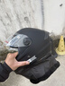 【京東物流】真3C認證摩托車(chē)電動(dòng)車(chē)頭盔男女通用全盔冬季保暖防霧 【A類(lèi)3C認證】純黑(送圍脖) 曬單實(shí)拍圖