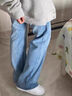棉致加絨加厚窄版高腰直筒牛仔褲子女秋冬季新款小個子顯瘦闊腿休閑褲 11深藍色【加絨高品質】 L 105-115斤 曬單實拍圖