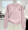 DALEY MODE加絨衛衣女秋冬保暖韓系外套舒適寬松小眾圓領(lǐng)套頭潮流衛衣女 藕色 【春秋款】 M (100斤內) 曬單實(shí)拍圖