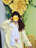 PMOG甜美連帽衛衣女可愛(ài)小熊裝飾波點(diǎn)秋季新款學(xué)生寬松軟萌外套上衣女 黃色 綁帶衛衣+小熊【秋季款】 S 曬單實(shí)拍圖