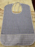 暢旅成人圍兜老人吃飯圍嘴圍兜防油防水耐用成人大人飯兜大號老年人 藍黑白小格子系帶款 曬單實(shí)拍圖