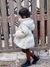 迪士尼（Disney）女童羽絨服冬季2024新款洋氣時(shí)尚兒童加厚保暖冬裝寶寶白鴨絨外套 米白色 90 cm 曬單實(shí)拍圖