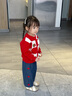 幼歌（YOUGE）嬰幼兒秋季新款草莓小兔甜美親膚外套寶寶柔軟毛衣開(kāi)衫 紅色 90 cm 曬單實(shí)拍圖
