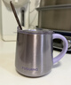 富光不銹鋼馬克杯帶蓋高顏值杯子咖啡杯316L保溫桌面水杯帶勺子 鏡面紫（加購下單送鋼勺）450ml 曬單實(shí)拍圖