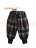 G.DUCKKIDS小黃鴨男童格子棉褲厚款冬裝寶寶一體絨加厚外穿休閑褲韓版洋氣小 245101加絨格子褲黑色 90 cm 曬單實(shí)拍圖