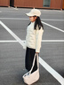 校服神器內膽內搭保暖羽絨服小學(xué)生初中生男女童高中生內膽棉服兒 米白色 120 曬單實(shí)拍圖