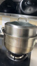 炊大皇304不銹鋼三層蒸鍋家用復合底湯鍋蒸饅頭包子可視可立高拱蓋34cm 曬單實(shí)拍圖