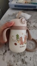 蘇泊爾（SUPOR）兒童保溫杯水杯寶寶直飲吸管杯外出學(xué)飲杯純鈦保溫杯保溫水壺 彈蓋保溫杯-杏白300ml+杯帶 曬單實(shí)拍圖