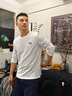 吉普（JEEP）重磅純棉長(cháng)袖T恤男春秋冬季新款寬松休閑圓領(lǐng)男士青年體恤打底衫 咖啡色 3XL(建議160-175斤） 曬單實(shí)拍圖