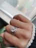 DRAGBOLL莫桑石鉆戒925銀戒指活口訂婚結婚求婚儀式送女友生日禮物 1克拉 活口自由調節(jié) 曬單實拍圖