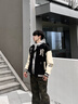 準者夾克外套男美式運動(dòng)棒球服秋冬季新款復古刺繡休閑雙層上衣 曬單實(shí)拍圖