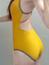 HSERNA泡溫泉泳衣女款高級感女士競速游泳館專(zhuān)用2026新款游泳衣女 芥末黃 L （159-164cm）建議48-54kg 曬單實(shí)拍圖