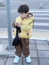 G.duck男童冬裝套裝兒童帥氣保暖馬甲衛衣三件套一歲半寶寶衣服加絨加厚 黃色秋冬季馬甲三件套 100 碼 2-3歲左右 曬單實(shí)拍圖