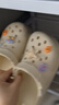 名創(chuàng  )優(yōu)品（MINISO）洞洞鞋男女夏季外穿涼鞋防滑厚底踩屎感包頭涼拖鞋 卡其+海洋星星 曬單實(shí)拍圖