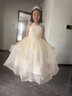 思妙星女童高定晚禮服兒童生日公主裙花童小女孩主持人鋼琴走秀演出服夏 香檳色前短后長(cháng) 110 曬單實(shí)拍圖