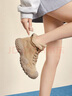 駱駝（CAMEL）工裝靴女山系戶(hù)外高幫厚底加絨休閑靴 L24W283653 卡其 38  曬單實(shí)拍圖