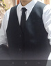 羅蒙西服套裝男士商務(wù)修身西裝男職業(yè)正裝小西服新郎伴郎結婚禮服外套 黑色單扣【西服+西褲+馬甲+襯衫 2XL /180【130-145斤】+7件禮品 曬單實(shí)拍圖