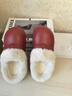 樸西復古包頭勃肯棉鞋冬季保暖男女戶(hù)外舒適防滑可拆卸舒絨棉情侶棉鞋 安哥拉紅 36-37 曬單實(shí)拍圖