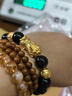 周大生（CHOW TAI SENG）黃金迎財貔貅黑曜石本命年男士手串轉運珠送男友生日禮物 (迎財貔貅+三顆金珠）金重約4.6g 曬單實(shí)拍圖
