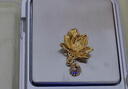 金悅名黃金蓮花吊墜足金999古法金蓮花項鏈流蘇鏤空花絲鎖骨鏈七夕禮物 蓮花吊墜+金珠 金重約2g 曬單實(shí)拍圖