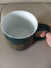 叁旬千里江山溫感變色水杯高檔陶瓷茶杯馬克杯家用中式辦公室咖啡杯子 千里江山_溫感水杯【雅黑】 曬單實(shí)拍圖
