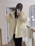 瑪嬌媚（Majiaomei）棉服女短款2025年新款冬季韓系奶fufu甜美可愛(ài)棉衣面包服外套女 淺黃色 M 曬單實(shí)拍圖