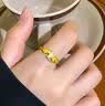 BJYL金色馬上有錢戒指女款小眾設計古法小馬仿沙金指環七夕禮物送女友 馬上有錢-戒指 金色款 曬單實拍圖