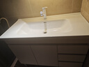浴尚雅（YUSHANGYA）陶瓷一體盆落地式浴室柜組合洗臉盆柜實(shí)木柜衛(wèi)生間 100cm白色落地柜+陶瓷一體盆 曬單實(shí)拍圖