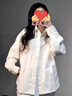 妙奕嘉白色襯衫女春秋通勤風(fēng)外套女襯衣長(cháng)袖上衣女正裝襯衫洋氣女裝秋裝 港風(fēng)長(cháng)袖疊穿襯衫 M 曬單實(shí)拍圖