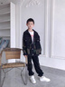 G.DUCKKIDS男童春裝牛仔套裝2025新款兒童裝大童春秋款炸街兩件套潮酷帥衣服 藍色aekosem 150 cm 曬單實(shí)拍圖