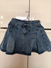 個(gè)性牛仔短裙女薄款春夏季新款爆款高腰設計感a字包臀百褶牛仔裙 復古懷舊 L 曬單實(shí)拍圖