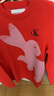 Calvin Klein Jeans春秋男女情侶中性兔子圖案提花圓領(lǐng)針織毛衣J400230 XA8-紅色 M 曬單實(shí)拍圖