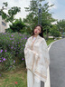 恒源祥圍巾女秋冬季2025新款歐美輕奢羊絨披肩外搭保暖黑白圍脖 卡其色 曬單實(shí)拍圖