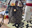 Tory Burch 湯麗柏琦 T MONOGRAM 提花斜挎水桶包女包TB 166414 Tory 海軍藍(lán) 405 OS 曬單實(shí)拍圖