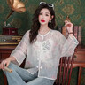 羅蒙（ROMON）新中式盤(pán)扣刺繡短外套女2024新款夏季女裝國風(fēng)復古寬松薄款防曬衣 圖片色 XL 曬單實(shí)拍圖