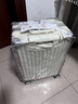 左汀行李箱鋁框拉桿箱加厚結實(shí)抗壓旅行箱登機箱大容量學(xué)生密碼箱皮箱 煙白色 26英寸 ，適合5-7天中長(cháng)途旅行 曬單實(shí)拍圖