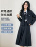 圖曼朵減齡學院風2025大學生通勤教資面試職業(yè)正裝高級感西服套裝 藏青色【西裝套裙】 贈送腰帶+領 XL 曬單實拍圖