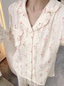 夢(mèng)米諾（MOOLMEYNO）公主風(fēng)睡衣女春秋季純棉碎花長(cháng)袖家居服女士長(cháng)褲套裝可外穿 A6135女【嬰兒棉紗】 L 女/身高160-165 體重105-120 曬單實(shí)拍圖