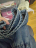 趣米樂(lè )微喇牛仔褲女秋冬季梨型身材不貼腿直筒胖mm高腰顯瘦寬松闊腿褲子 藍灰色 M 曬單實(shí)拍圖