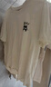名創(chuàng)優(yōu)品（MINISO）短袖男純棉休閑寬松夏季圓領(lǐng)百搭青少年潮流半袖t恤 淺米 XL 曬單實(shí)拍圖