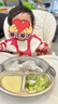 onlycook兒童餐盤(pán)吸盤(pán)式304不銹鋼餐具分餐盤(pán)寶寶嬰兒盤(pán)子飯盤(pán)-黃色 曬單實(shí)拍圖