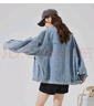 唐獅（TonLion）2024牛仔外套女寬松ins潮翻領(lǐng)休閑上衣 淺牛仔藍 L  曬單實(shí)拍圖
