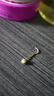 周六福（ZLF）  黃金耳飾女款圓球型磨砂彎勾耳釘 計價 1.12g 曬單實拍圖