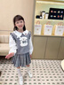 G.DUCKKIDS小黃鴨童裝女童春秋套裝兒童毛衣馬甲女孩衣服百褶裙寶寶三件套韓 灰色 140 (建議125-135cm 7-8周歲） 曬單實(shí)拍圖