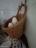 ken's日式廚房蔥姜蒜收納筐衛生間浴室用品壁掛置物籃門(mén)背鑰匙收納 棕色小號斜口櫻桃款(送透明掛鉤) 曬單實(shí)拍圖