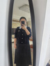 尚都比拉氣質(zhì)通勤半身裙女秋冬時尚高腰百褶裙中長款A(yù)字裙子 深灰色 XL  曬單實拍圖
