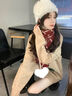 CHANEELR & KARITH圍巾冬季女2025新款圍脖加厚保暖披肩送女生老婆輕奢生日新年禮物 輕奢時(shí)尚百搭ck風(fēng)【紅配米】 曬單實(shí)拍圖