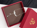 老鳳祥山茶花銀項鏈女2025新款吊墜生日禮物送女友老婆銀首飾輕奢高級感 山茶花項鏈【配品牌禮盒】 曬單實(shí)拍圖